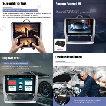360 Kamera Android 10 Multimedie-afspiller Bil Til Ford Focus 2004-2009 2010 2011 radio audio stereo GPS Navi-Skærmen hovedet Auto enhed