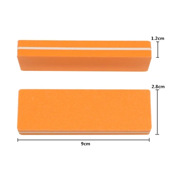 12Pcs/Masse 100/180 Buffer Blok Orange Mini-Kasse Professionelle Negle-Fil For UV Gel Polish-Fil Sandpapir Manicure Sæt Værktøjer 9cm