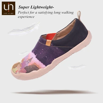 UIN Midnat Prinsesse Design Kvinder Malet Lærred Sko, Mode Slip-on Casual Sneakers Rejse Flade Loafers Dans Sko