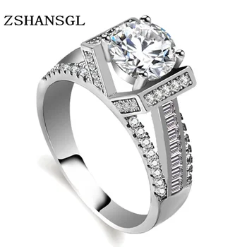 Luksuriøse 925 Sterling Sølv Ringe For Kvinder Engagement Anillos Cz Crystal Bague Femme Anel Feminino Sølv 925 Smykker Frimurer