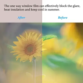 En Måde Spejl Window Film Anti-UV-Heat Control Privacy Glas Mærkat, Selvklæbende Window Tint til Hjem og Kontor (Brun)