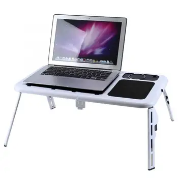 Justerbart Laptop Skrivebord Folde Laptop Stand PC Tabel Stå Bærbare TV Bed Lapdesk Skuffe Notebook Tabel bordholder Med Musen Pad