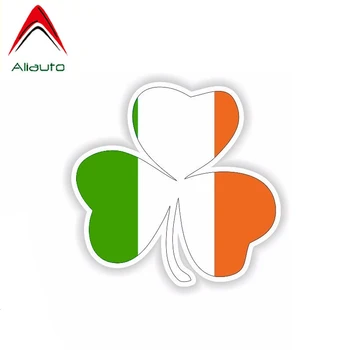 Aliauto Motorcykler, Bil Tilbehør, Irland Blad Flag-Sticker Solcreme Vandtæt Reflekterende Kreative Decal PVC,11cm*11cm