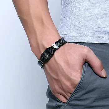 Europæiske og Amerikanske Mode Bølle Mænd Titanium Stål Armbånd Sort Armbånd Enkelt Brand Sundhed Smykker