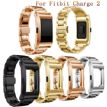 For Fitbit charge2 en-perle-rem plus bezel For Fitbit charge2 mode ur frontier / Classic-rustfrit stål rem tilbehør
