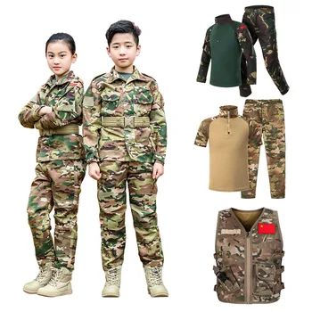 WW2 Teenager Drenge Militær Uniform Taktisk Kamp Jakke-Bukser Sæt Camouflage CP Jungle Print 2stk Børn Særlige Hær SWAT Passer til