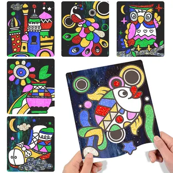 9Pcs-20Pcs Børn Skinnende, Magiske Farve Papir DIY Kunst, Håndværk, Legetøj, Kids Kreative Klistermærker Tegning Håndlavet Skrabe Papir Legetøj