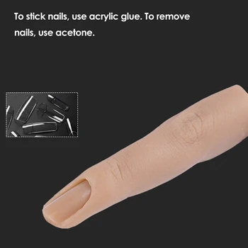 1stk Nail Art Silikone Uddannelse Falske Finger Naturlige Negle Tips Manicure Værktøj Fleksibel Søm Praksis Model Finger Vise Finger