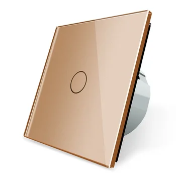 Livolo Smart Home Touch Skifte, Guld Krystal Glas Panel220~250V Touch Skærm væglampe Skifte til Led-Lys