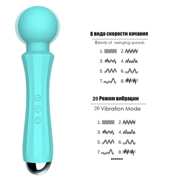 20 Frekvens Kraftfulde mundtlige klitoris Vibratorer til Kvinder AV Magic Wand Massager Vibrator Voksen Sex Legetøj til Kvinde Masturbator