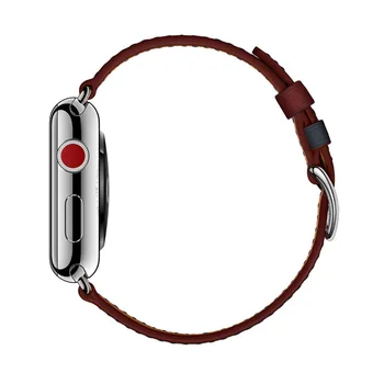 38-42mm Håndled Band For Apple Ur 1 2 3 Enkelt Tur Rallye 6 Port Herm Watchbands i Ægte Læder Rem For Apple-Serien 4-Band