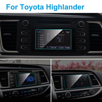 Bil GPS Navigation Screen Protector til Toyota Highlander-2018 Auto Interiør Hærdet Glas Beskyttende Film Bil Tilbehør