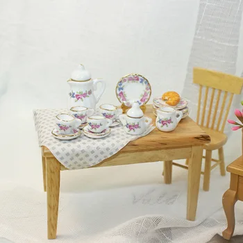 1 sæt Mini keramiske te sæt tekop Miniature mad spille for Blyth bo11 1/6 1/12BJD Dukkehus tilbehør Køkken legetøj