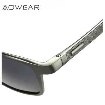 AOWEAR Luksus Kvalitets solbriller Mænd Polariseret Aluminium Retro Solbriller Mænd Polaroid Briller Firkantede Briller Lunette De Soleil