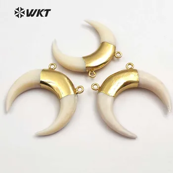 WT - P738fashion Perlemor crescent horn vedhæng-dobbelt-hoops crescent moon perle vedhæng wkt nye modeller vedhæng til pige