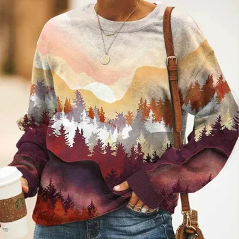 2020 nye mode fritids-Kvinder ' s tøj liggende udskrivning langærmet sweater Damer langærmet Trykt Sweatshirt