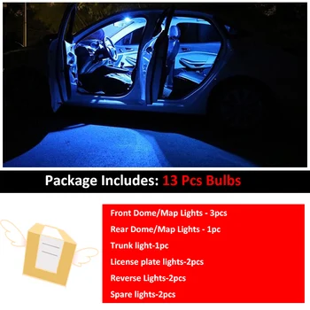 13pcs Hvid Indvendig LED-Pærer Pakke Kit For Nissan Qashqai J10 J11 2007-2019 Bil Led Licens Kort Dome Kuffert Lampe Lys
