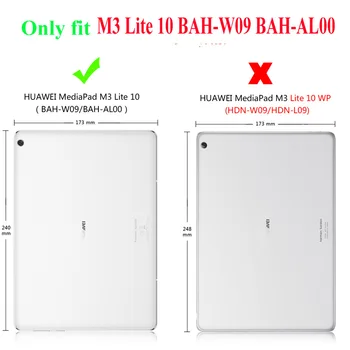 360 Roterende PU Læder Smart Sag for Huawei MediaPad M3 Lite 10 BAH-W09/L09/AL00 10,1 tommer Tablet Funda tilfælde +FilmPen