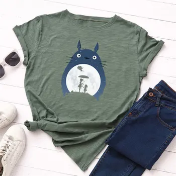 Kvinder t-shirt 2019 Nye Harajuku Søde Kat til Kærlighed Print Mode t-shirt Kvinder Casual Toppe om Sommeren Short Sleeve Tee Kvinder Tøj