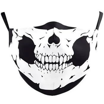 Farve Cosplayer Stor Mund Serie Skull Face Udskrivning Stof Maske, Støvtæt Beskyttende PM2.5 Unisex Vaskes Ansigt, Mund Maske