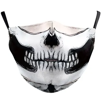 Farve Cosplayer Stor Mund Serie Skull Face Udskrivning Stof Maske, Støvtæt Beskyttende PM2.5 Unisex Vaskes Ansigt, Mund Maske