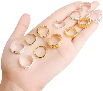 Sølv Farve Tå Ringe til Kvinder, Åbne Justerbar Diverse Fingre Fælles Kno Hale Pinky Ring Finger, Tå Ring Cuff Smykker