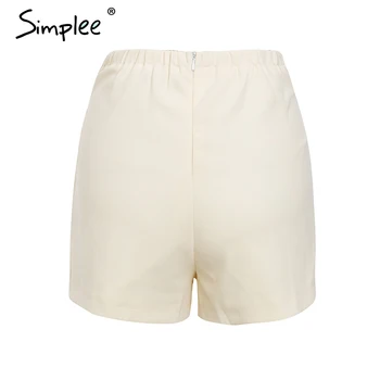 Simplee Mode wrap bånd nederdel, shorts skort Høj talje, sexede, butterfly, hvide kvinder shorts 2018 Efterår og vinter asymmetrisk shorts
