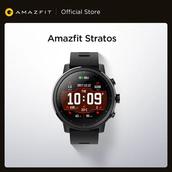 På Lager Amazfit Stratos Smartwatch 5ATM Vandtæt Smart Ur Bluetooth GPS Skridt Tæller Hjerte Skærm til Android, iOS