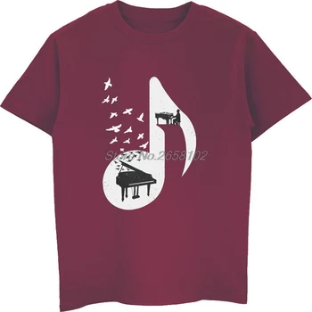 Mænd T-Shirts Musik Bemærker, T-Shirt, Det Ægæiske Klaver T-Shirt Foråret Sluge Unge Tshirt O-Hals Bomuld Skjorte Hip Hop T-Shirts Toppe