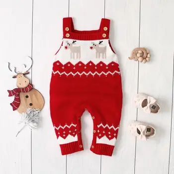 Baby Rompers Jul Nyfødte Efteråret Ærmeløs Små Piger Jumpsuits Udstyr Toddler Drenge Overalls til Børn Unisex Tøj