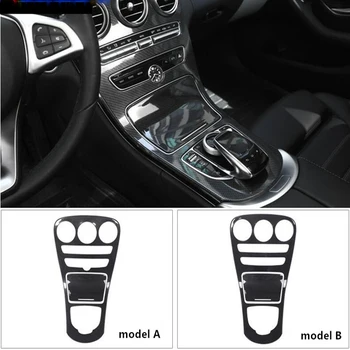 Bil ABS Center Konsol Panel Dekoration Dække Trim Til Mercedes Benz C-Klasse W205 GLC X253 Farve Carbon Fiber Sticker