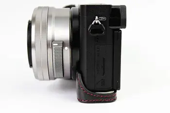Læder Beskytte Halv Tilfælde Greb for Sony alpha A6400 A6300 A6100 A6000 Kamera