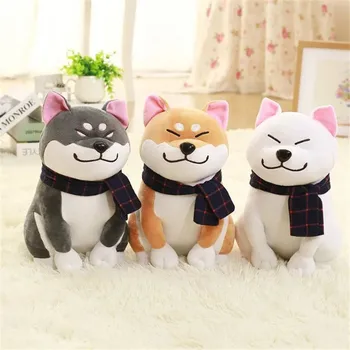 Shiba Inu Hunde Plys legetøj med tørklæde Fyldte Japansk Hvalp Toy Kaste Puder Gave Til Børn, Venner, Hunde-Elskere Hjem Dekoration