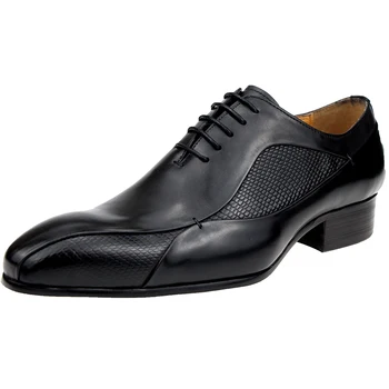 Bryllup sko Britisk stil Ægte sko til snøre mænd sko læder sapato sociale masculino kjole kontor sko mænd