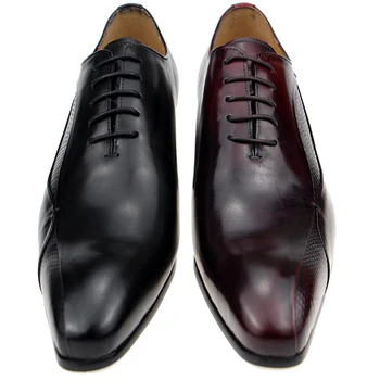 Bryllup sko Britisk stil Ægte sko til snøre mænd sko læder sapato sociale masculino kjole kontor sko mænd