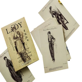 30stk/pack Smuk Dame, Aristokratiske dame Postkort Mode Julegave Postkort Fødselsdag Lykønskningskort