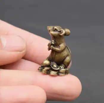 Kina samling archaize messing penge musen Lille statue