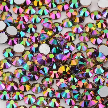 Rainbow Rose Gold Effekter FlatBack Glas Rhinestones Ikke-HotFix for Nail Art Dekorationer