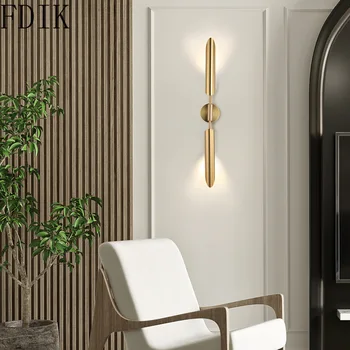 Moderne Lys Luksus Enkelt/Dobbelt Hoved Væglampe Golden Tilbøjelig Rør Væg Spejl Lys Trappe Stue, Soveværelse Armatur
