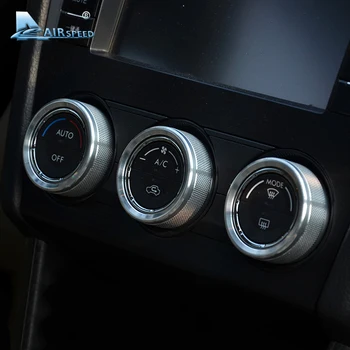 Flyvehastighed 3stk Metal Bil Air Condition Knop Ringe AC Skifte Trim Dækker Sæt til Subaru Forester XV 2013 Car-styling