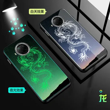 Lysende Hærdet Glas Tilfældet For Xiaomi Mi 10T Lite Tilfælde Glød Tilbage Dække For Xiaomi Mi 10T Lite Cover Silikone Telefon Taske