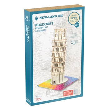 DIY 3D Træ-Det Skæve Tårn i Pisa Puslespil Gave&Ornament for Børn Børne Ven Model Kits Populære Legetøj