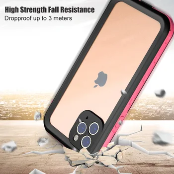 Shellbox Vandtæt Mobiltelefon Case for iPhone-11 Pro Max antal XR XS ANTAL Stødsikkert Klart Cases til iPhone 8 7 6 Plus Pink Silikone Cover