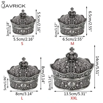 Vintage Smykkeskrin Antikke Crown Design Nipsting Skattekiste Opbevaringsboks (L)