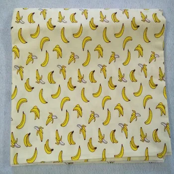 Temmelig 50x160cm Frisk Frugt Gul Citron & Banan Trykt Bomuld Stof Til DIY syning Klud sengetøj quiltning Hjem Decroation