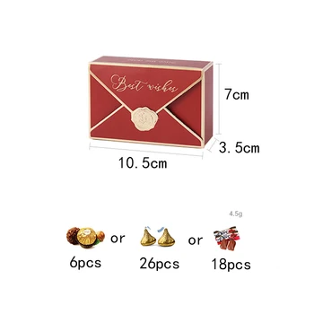 20/50/100pcs Konvolut Form Slik Kasser Fødselsdag Home Party Dekoration Forsyninger Chokolade Kage Baby Brusebad Gave Box Emballage