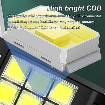 1600W 160COB LED Vandtæt Solar Light PIR bevægelsesføler Fjernbetjening Have Lampe Udendørs Sol Street Lamp Street Lights
