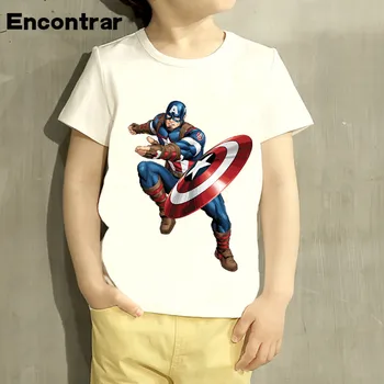 Toddler Super Helten Captain America Design Baby Drenge/Pige T-Shirt Børn Sjove Kort Ærme Toppe Børn Sød T-Shirt,HKP5044