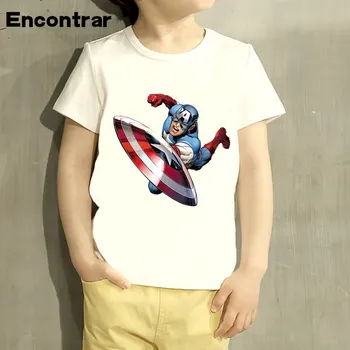 Toddler Super Helten Captain America Design Baby Drenge/Pige T-Shirt Børn Sjove Kort Ærme Toppe Børn Sød T-Shirt,HKP5044