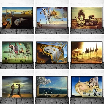 Salvador Dali Maleri Bølgerne Bog Sejlbåd Væg Malerier På Lærred Plakater og Prints Væg Kunst, Billeder, boligindretning